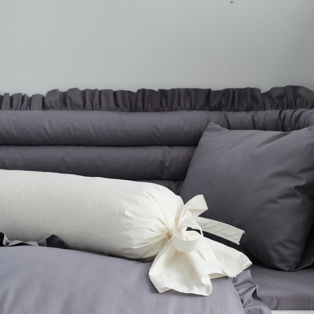 Belis Set posteljine sa ogradicom za krevetac Elegance 120x60cm, Grey slika 3