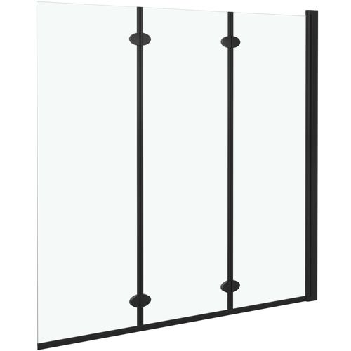 Sklopiva vrata za tuš-kabinu s 3 ploče ESG 130 x 138 cm crna slika 3