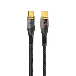 Tellur USB to USB-C CABLE, TRANSPARENT SERIES, PD60W, 1M, BLACK