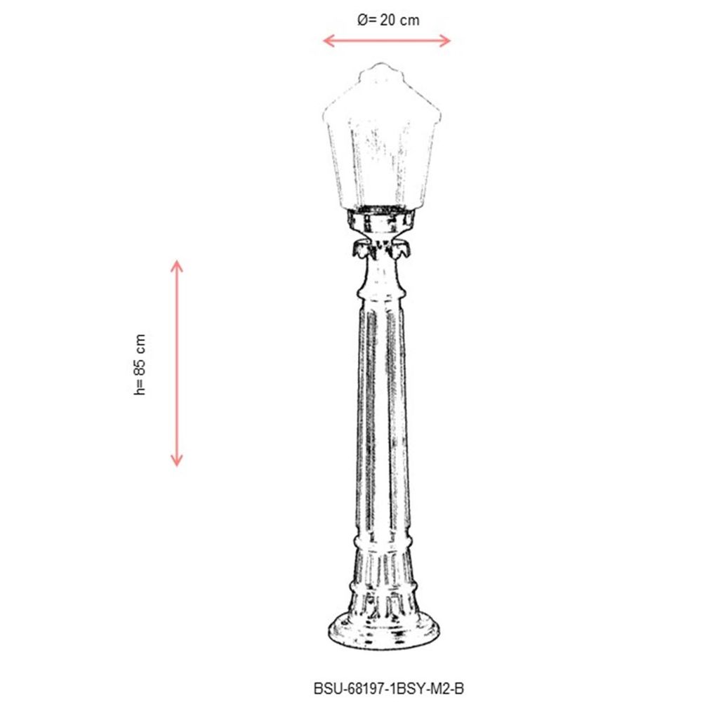 BSU-68197-1BSY-M2-B Crna Spoljašnja Podna Lampa slika 3