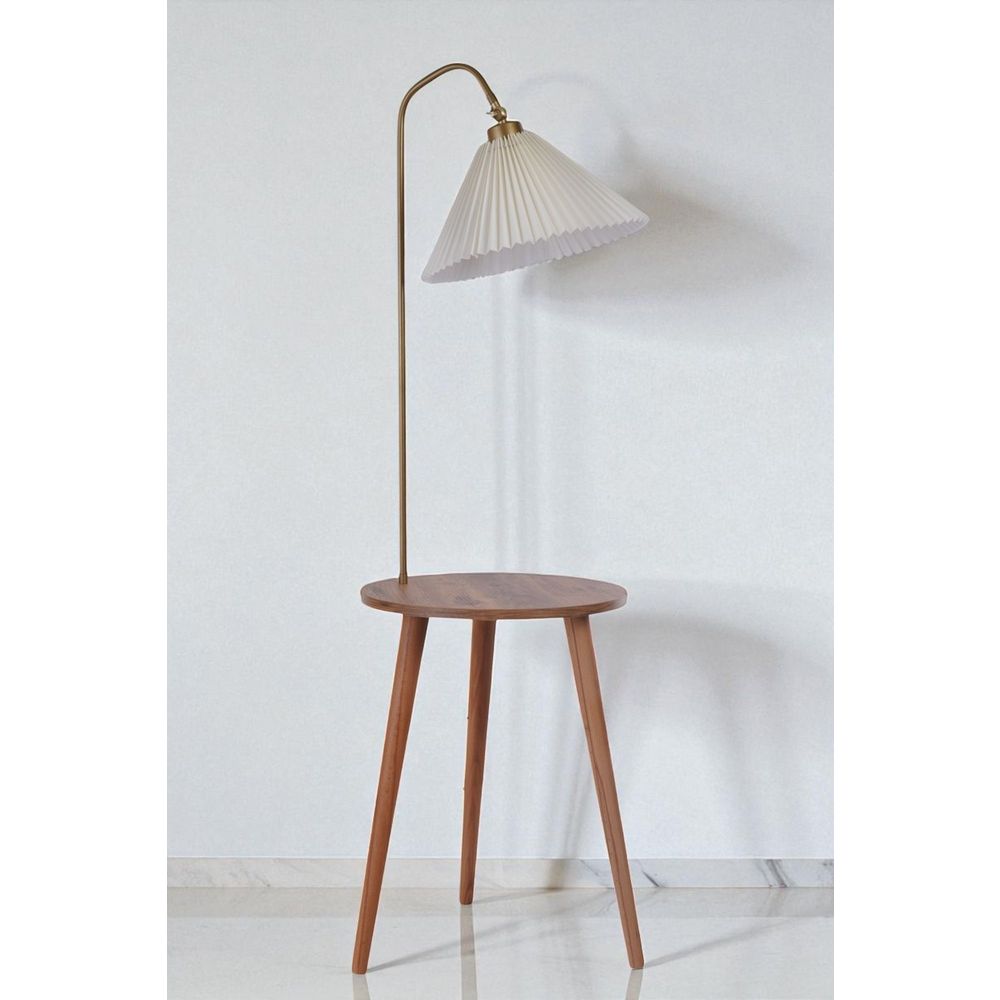 Opviq Podna lampa 753, krem, zlatna, bukva slika 1