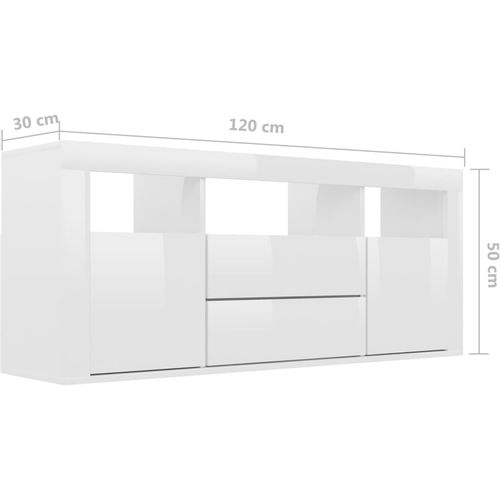 TV ormarić visoki sjaj bijeli 120 x 30 x 50 cm od iverice slika 37