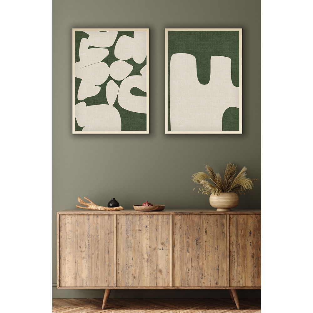 Dekorativna Slika Huhu202 - 50 x 70 Multicolor u Okviru od MDF-a (2 Komada) slika 2