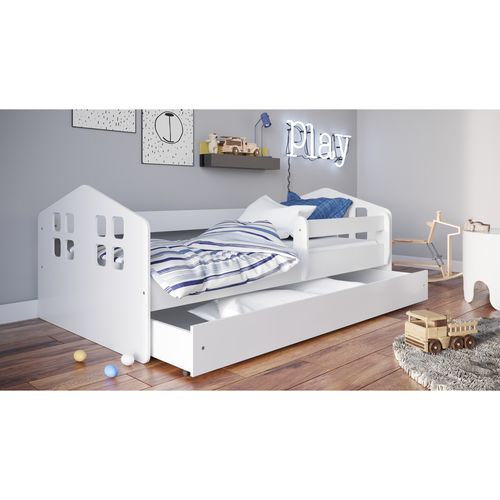 Drveni dječji krevet KACPER s ladicom - bijeli - 160*80cm slika 1
