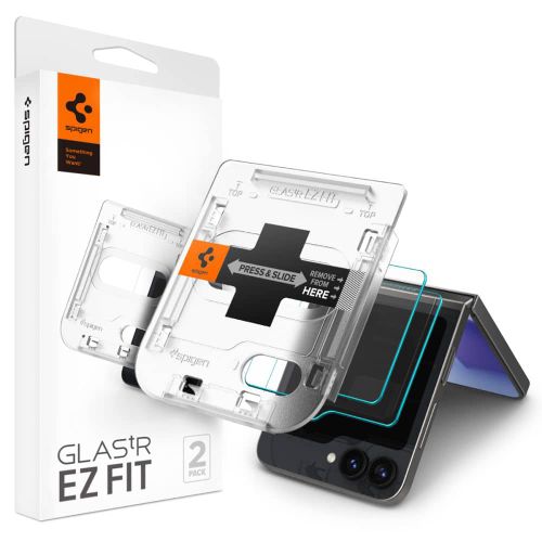 Spigen - Glas.tR EZ-FIT (2 kom) za Samsung Galaxy Z Flip 6 - prozirno slika 1