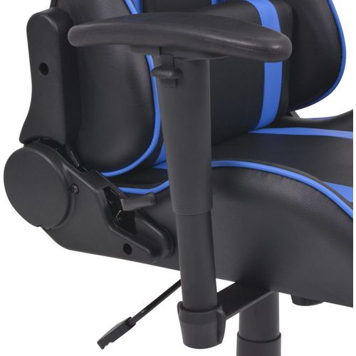 Podesiva igraća uredska stolica s osloncem za noge plava slika 11