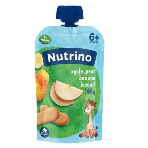 Nutrino pauč jabuka, kruška, banana i keks 6+ meseci, 100g slika 1