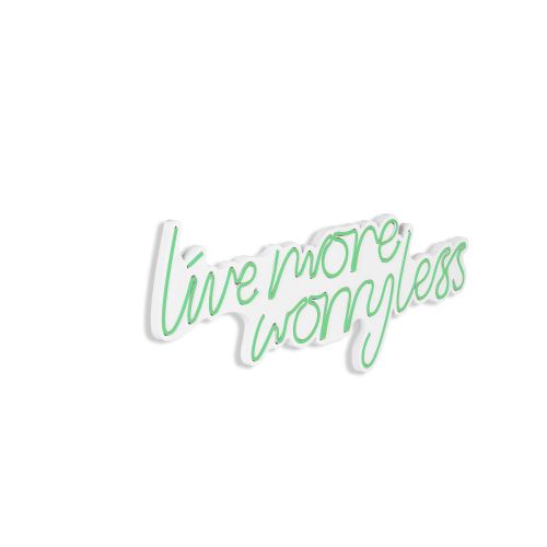 Wallity Ukrasna plastična LED rasvjeta, Live More Worry Less - Green slika 7