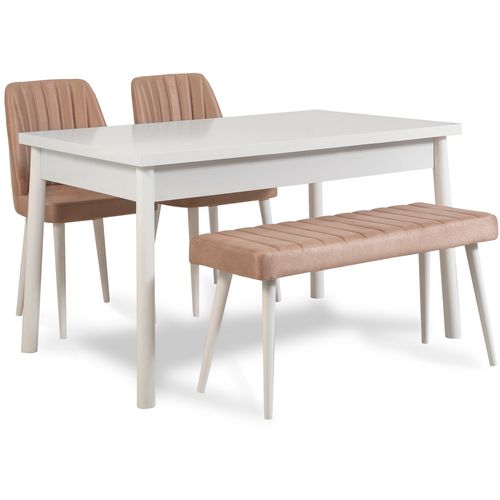 Woody Fashion Set stolova i stolica (4 komada), Bijela boja Kamen, Costa 0900 - 3 B slika 2