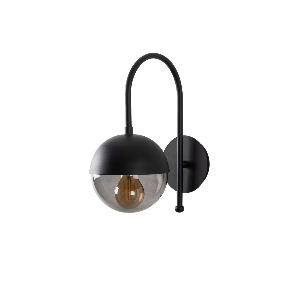 Karsor - 3303 Crna Zidna Lampa sa Staklenim Kapom slika 4