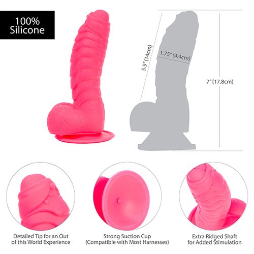 Dildo Addiction - Tom, 18 cm, svijetlo crveni slika 7