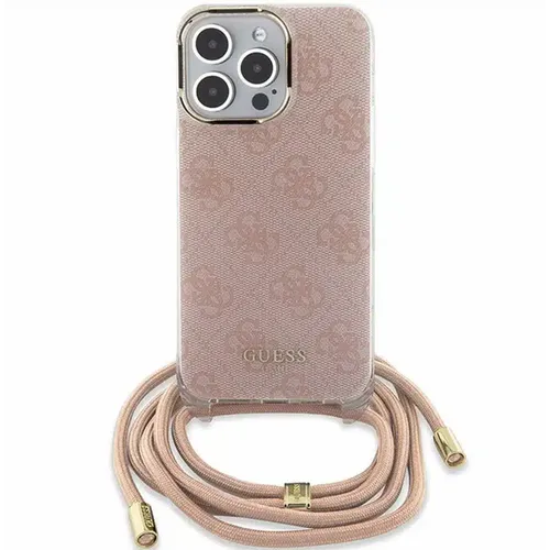 Originalna GUESS Hardcase GUHCP15XHC4SEP torbica za iPhone 15 Pro Max (Crossbody Cord 4G Print / roza) slika 2