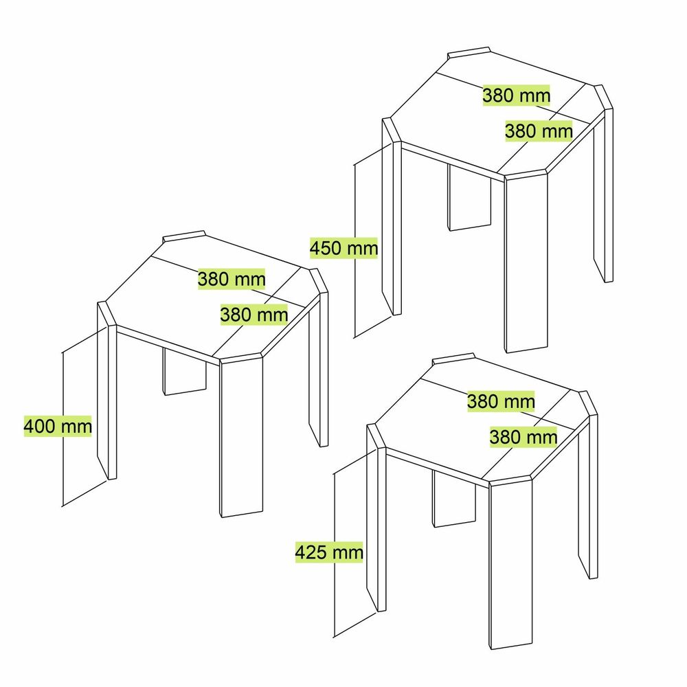 Nesting Table Azra - Set od 3 komada u boji Travertine slika 4