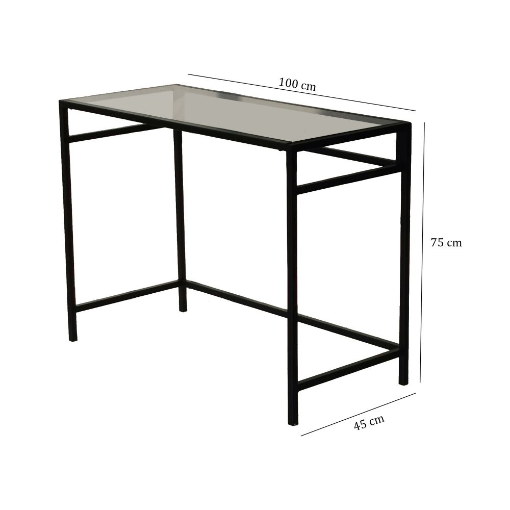 Stakleni Radni Stol Network / 100x45 cm M100F Crni slika 9