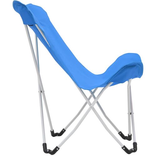 Stolice za kampiranje u obliku leptira 2 kom sklopive plave slika 16