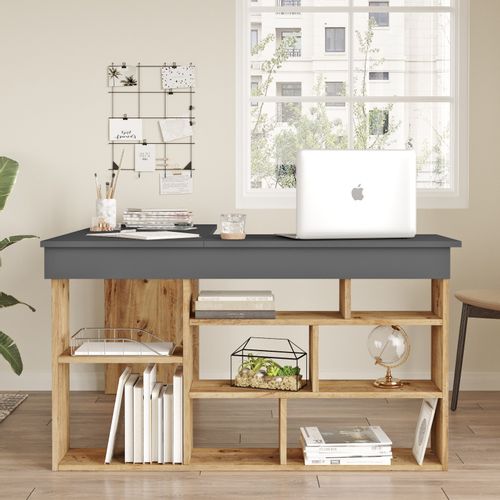 Hanah Home CT5 - AA Atlantic PineBlack Study Desk slika 2