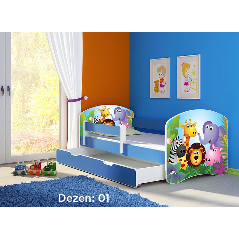 ACMA Dječiji krevet Acma II sa ladicom Blue - 160x80cm - Dezen 01 slika 2