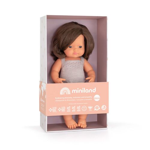 Miniland lutka Brunette Girl 38 cm Colourful slika 6