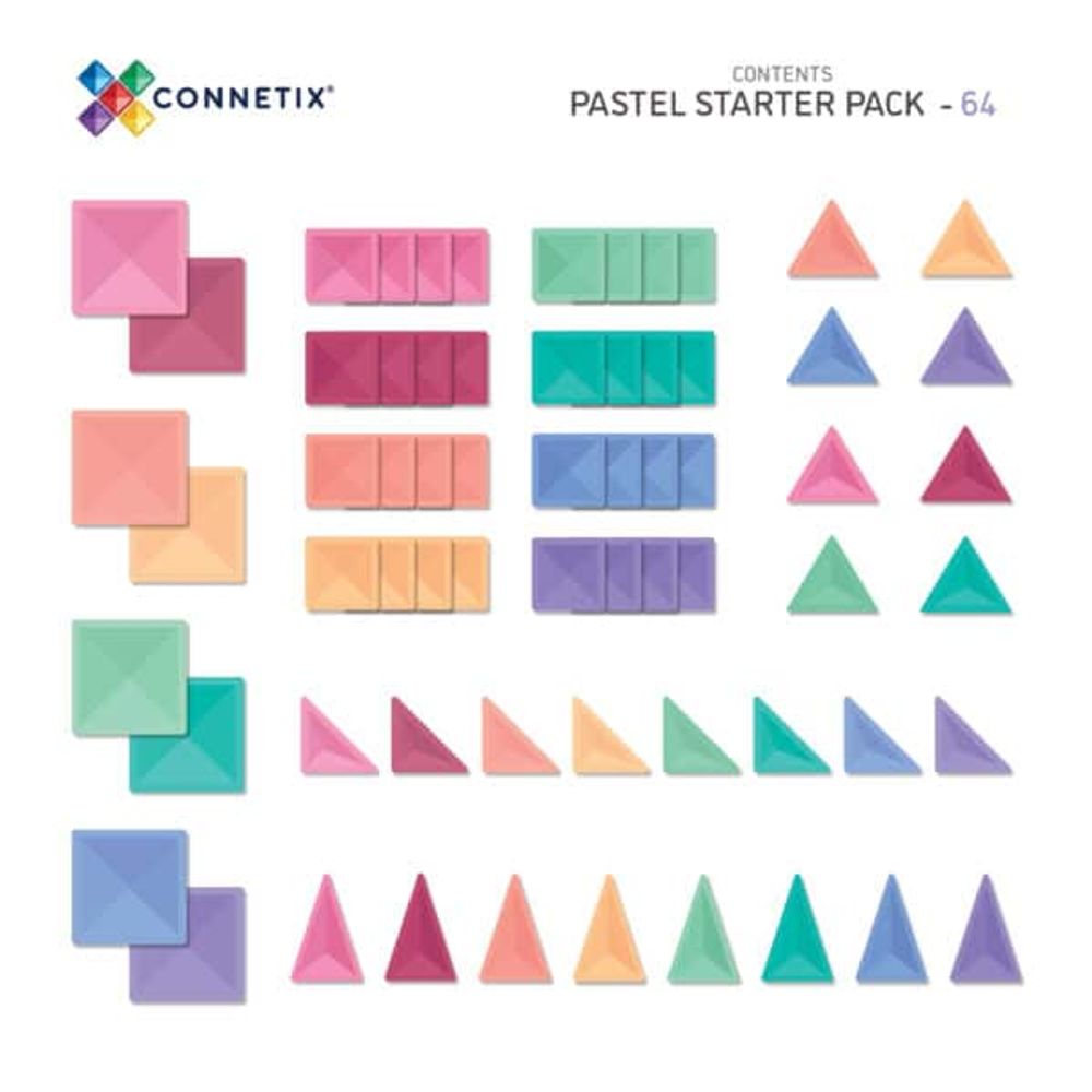Connetix Magnetne pločice za slaganje Pastel Starter Pack, 64kom slika 2