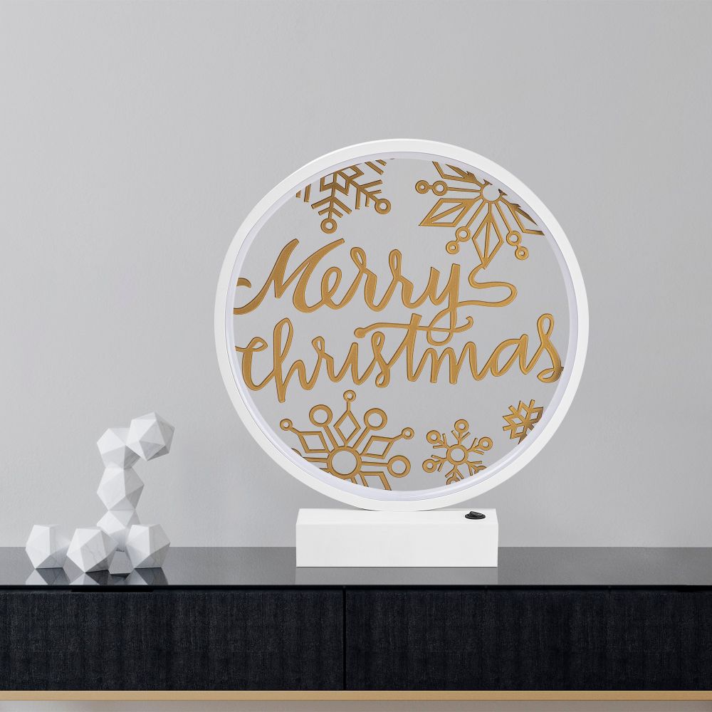 XMAS13 Bijela i Zlatna Stočna Lampa slika 4