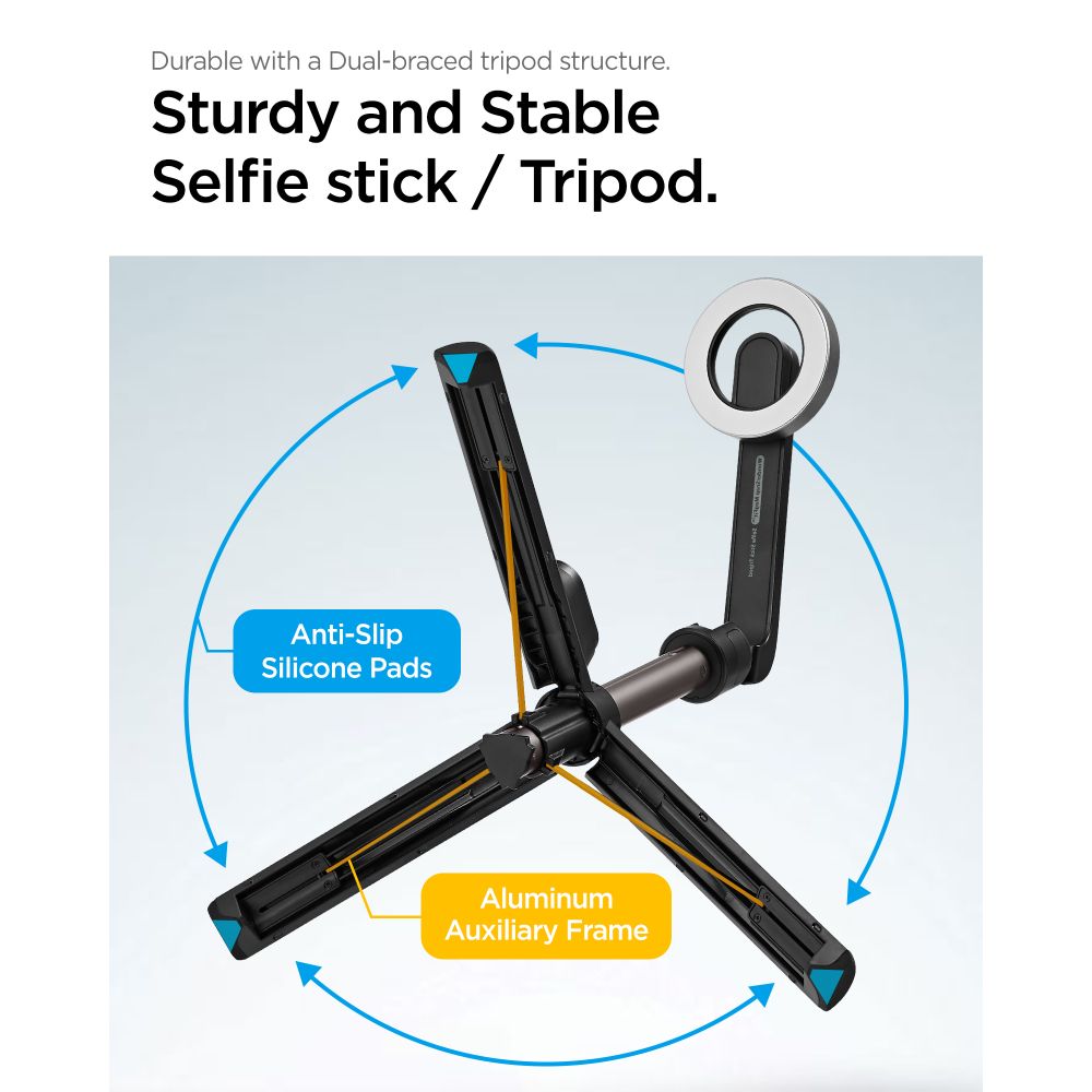 Spigen MagSafe Tripod Selfie Stick, black slika 10