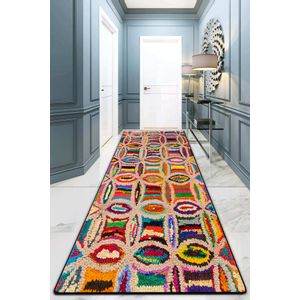 TANKA Staza Circulo Djt Multicolor Hall Carpet (80 x 200)