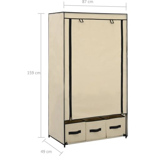 282459 Wardrobe Cream 87x49x159 cm Fabric slika 48