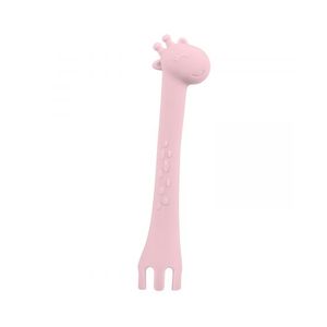 Kikka Boo Silikonska žlica za hranjenje Giraffe Pink