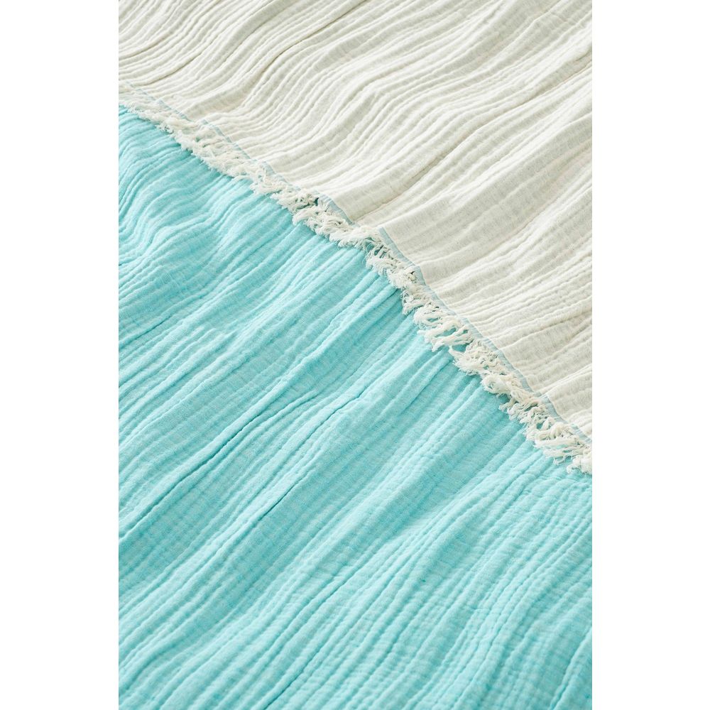 Muslin Predivo u Boji - Tirkizno (170 x 250) Tirkizna Prekrivač za Bračni Krevet slika 2