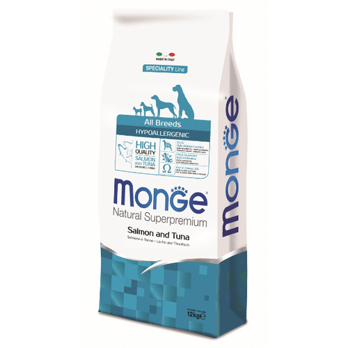 Monge Natural Superpremium Dog All Breeds Adult Hypo losos i tuna 12 kg slika 1