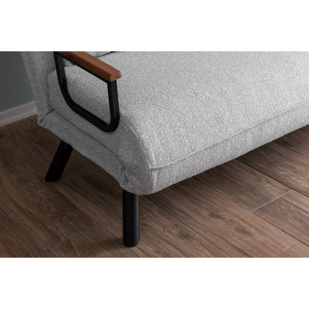 Sando 2-Sjedišni Sofa-Krevet - Teddy Tkanina - Siva slika 4