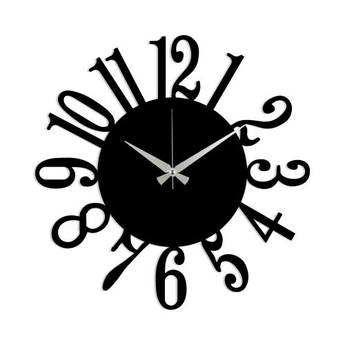 Wallity Ukrasni metalni zidni sat, Metal Wall Clock 14 - Black slika 1