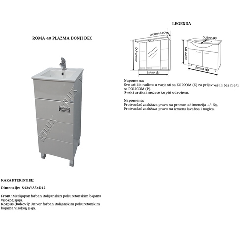 Ceramica Lux Roma  Plazma 40 donji deo slika 2