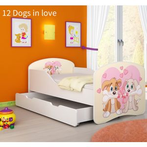Dječji krevet ACMA s motivom + ladica 180x80 cm 12-dogs-in-love