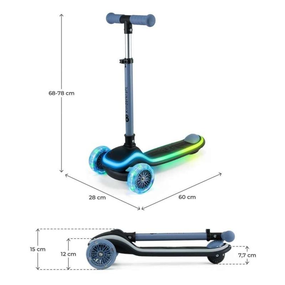 Kinderkraft Romobil Raket sa LED svjetlom, Blue slika 6