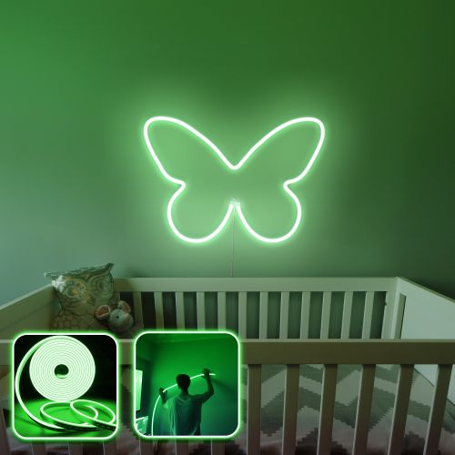 Opviq Dekorativna zidna led rasvjeta Butterfly - Medium - Green slika 1