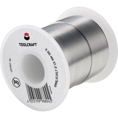 TOOLCRAFT lemna žica, bezolovna svitak Sn99,3Cu0,7 ROL1 100 g 1 mm slika 1