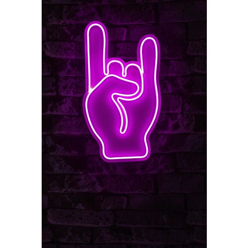 Wallity Ukrasna plastična LED rasvjeta, Rock N Roll Sign - Pink slika 2