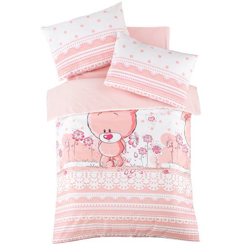 Colourful Cotton Komplet posteljine za bebe od ranforcea Pinky slika 2
