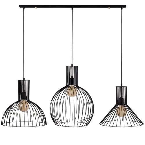 Opviq Visilica DIFFERENT metalna crnam 145 x 38 cm, promjer 1 lampa 26, visina 60 cm, 2 lampa 30 cm , visina 64 cm, 3 lampa promjer 44 cm, visina 66 cm, ukupna dimenzija baze 120 x 6 x 4 cm, podesvia visina slika 3