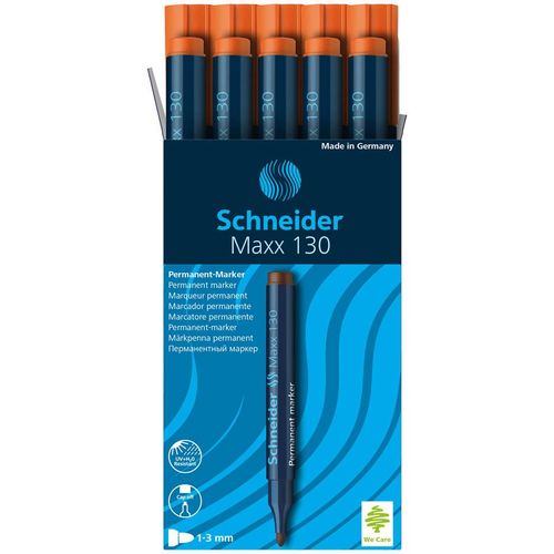 Flomaster Schneider, permanent marker, Maxx 130, 1-3 mm, narančasti slika 3