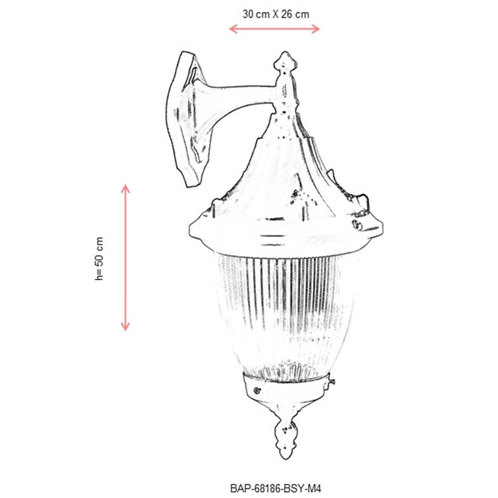 BAP-68186-BSY-M4 Crna Spoljna Zidna Lampa slika 3