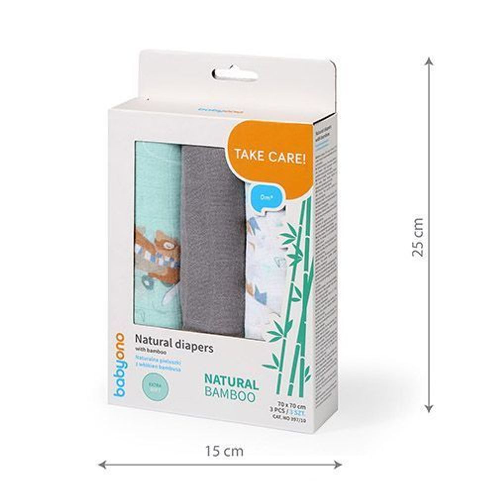 397/10 pelene od bambusa 3kom sive slika 6