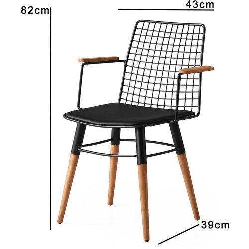 Hanah Home Set stolica Trend 270 V2 Crni Orah (2 komada) slika 5