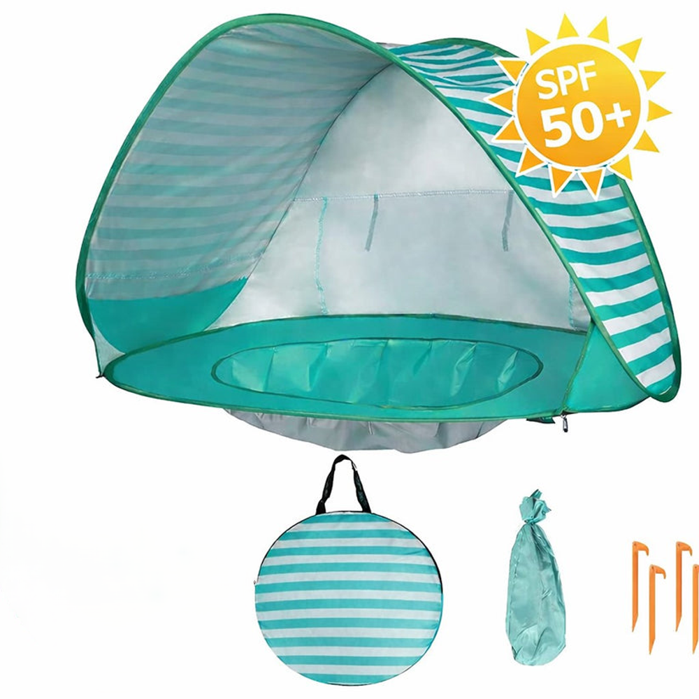 Dečiji šator za igru KINDER HOME sa UV zaštitom 50+ – lagan i sklopiv, za plažu i baštu, 120×80×70 cm slika 4