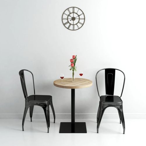 Okrugli stol za bistro od MDF-a i čelika 60 x 75 cm boja hrasta slika 20