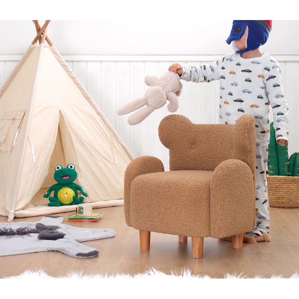 Juano Teddy - Smeđi Dječiji Wing Chair slika 3