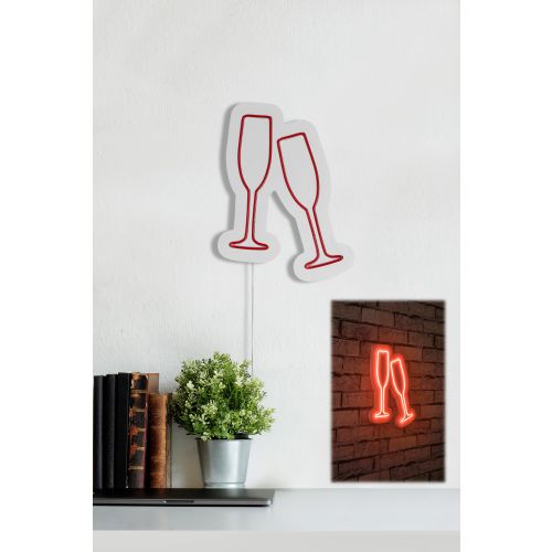 Wallity Ukrasna plastična LED rasvjeta, Champagne Glasses - Red slika 3