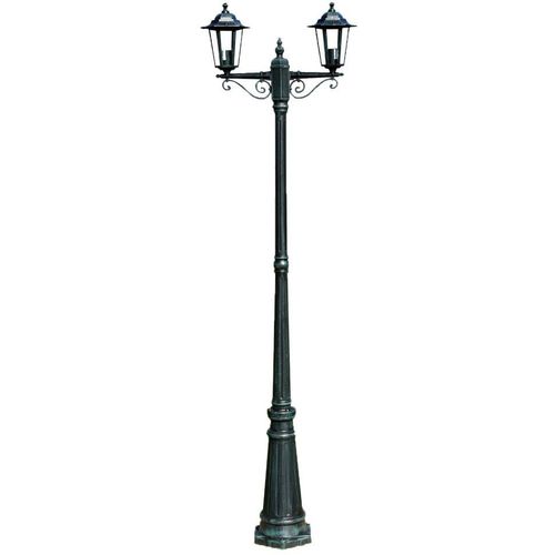 Vrtna stupna svjetiljka 215 cm tamnozelena/crna aluminijska slika 1