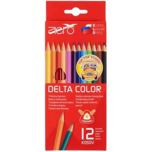 Aero Drvene bojice Triangular Delta Color, 12 kom u kartonskom pakiranju 3303-0212 slika 2